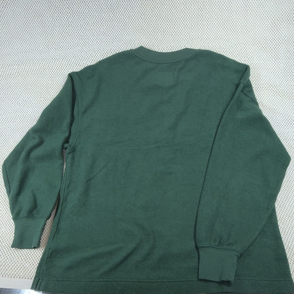 Aerie Women's S Green Solid Henley Top Long Sleeve Crew Neck Button Casual - Picture 4 of 5